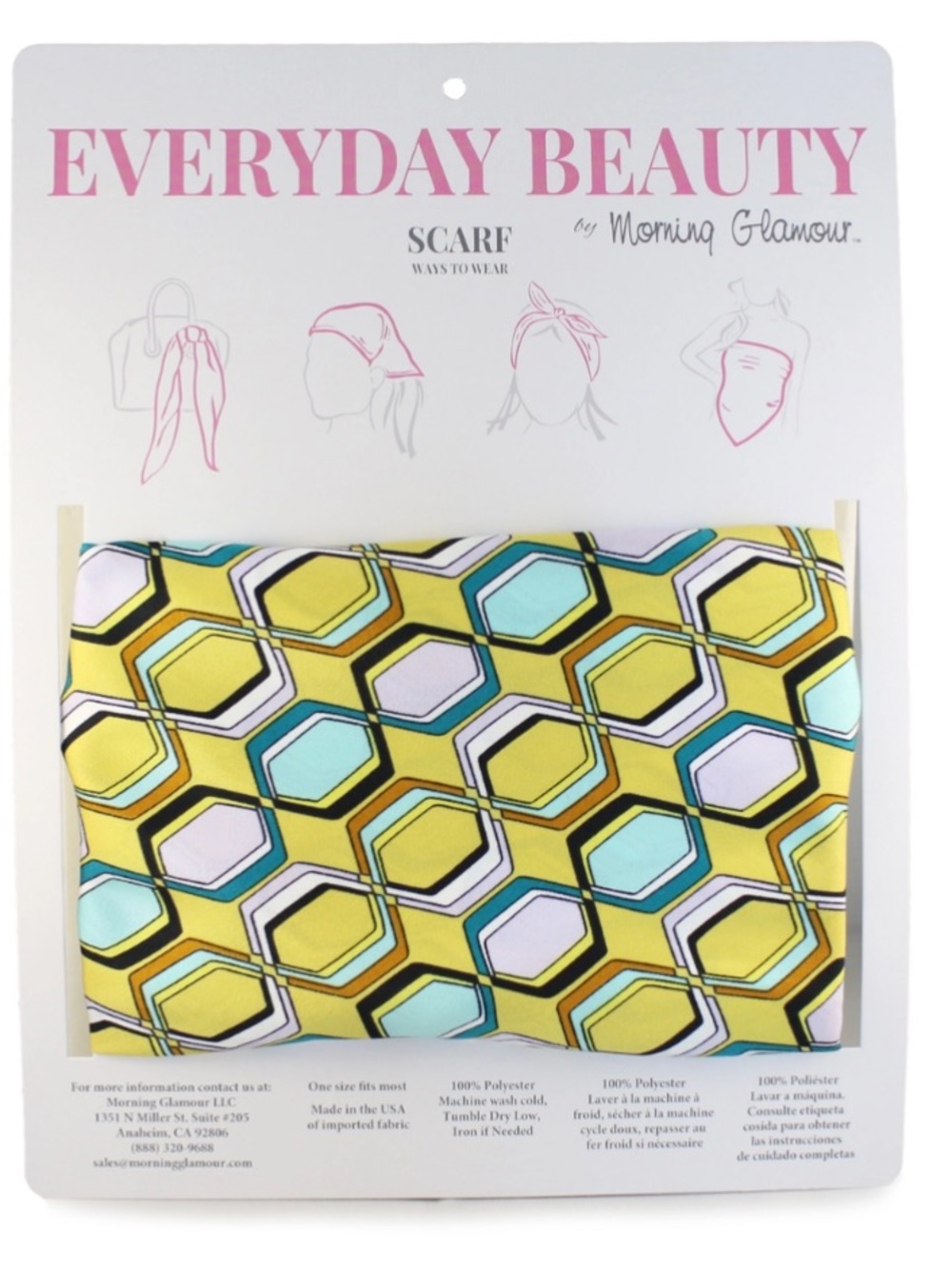 NWT Everyday Beauty by Morning Glamour Scarf Head Wrap, multicolored, One Size
